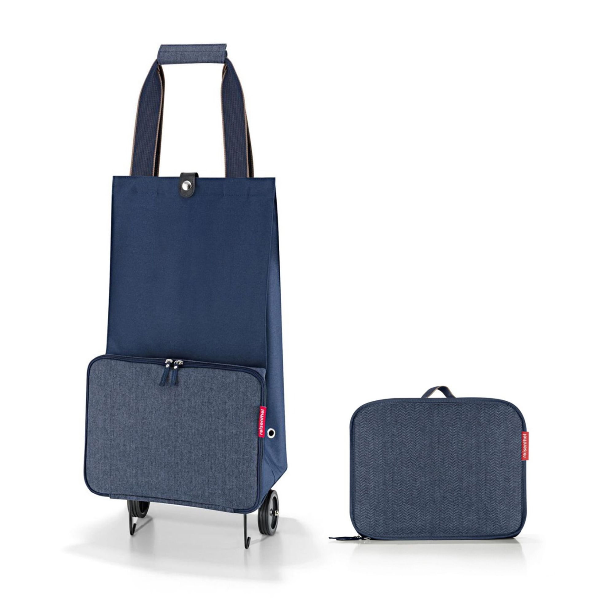 reisenthel - foldabletrolley - herringbone dark blue