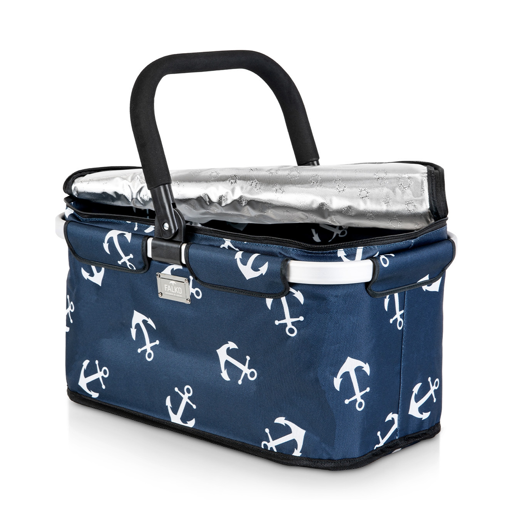 Genius - Falko Thermo Shopping Basket - Blue with white anchors