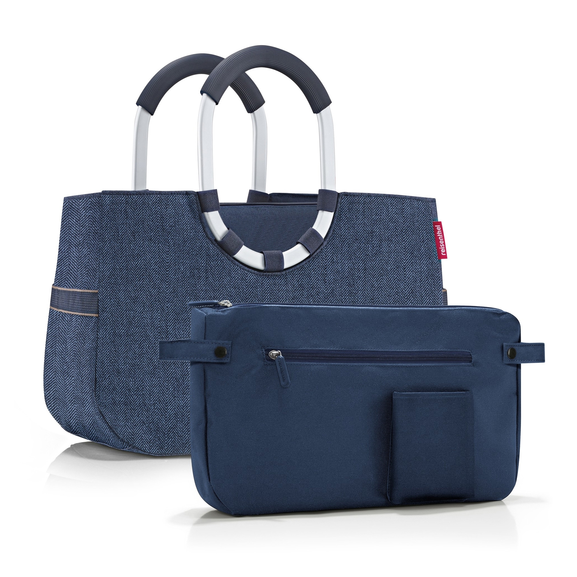 reisenthel - loopshopper M - herringbone dark blue