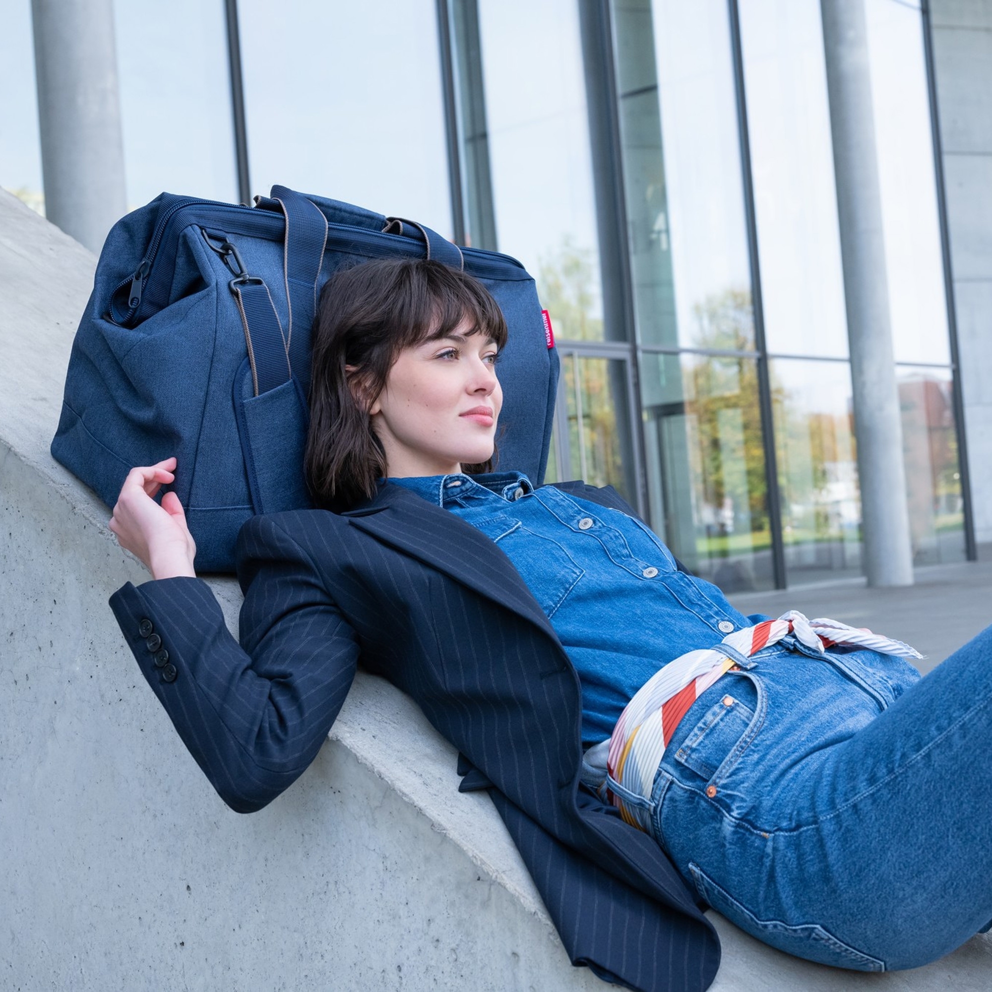 reisenthel - allrounder L - herringbone dark blue